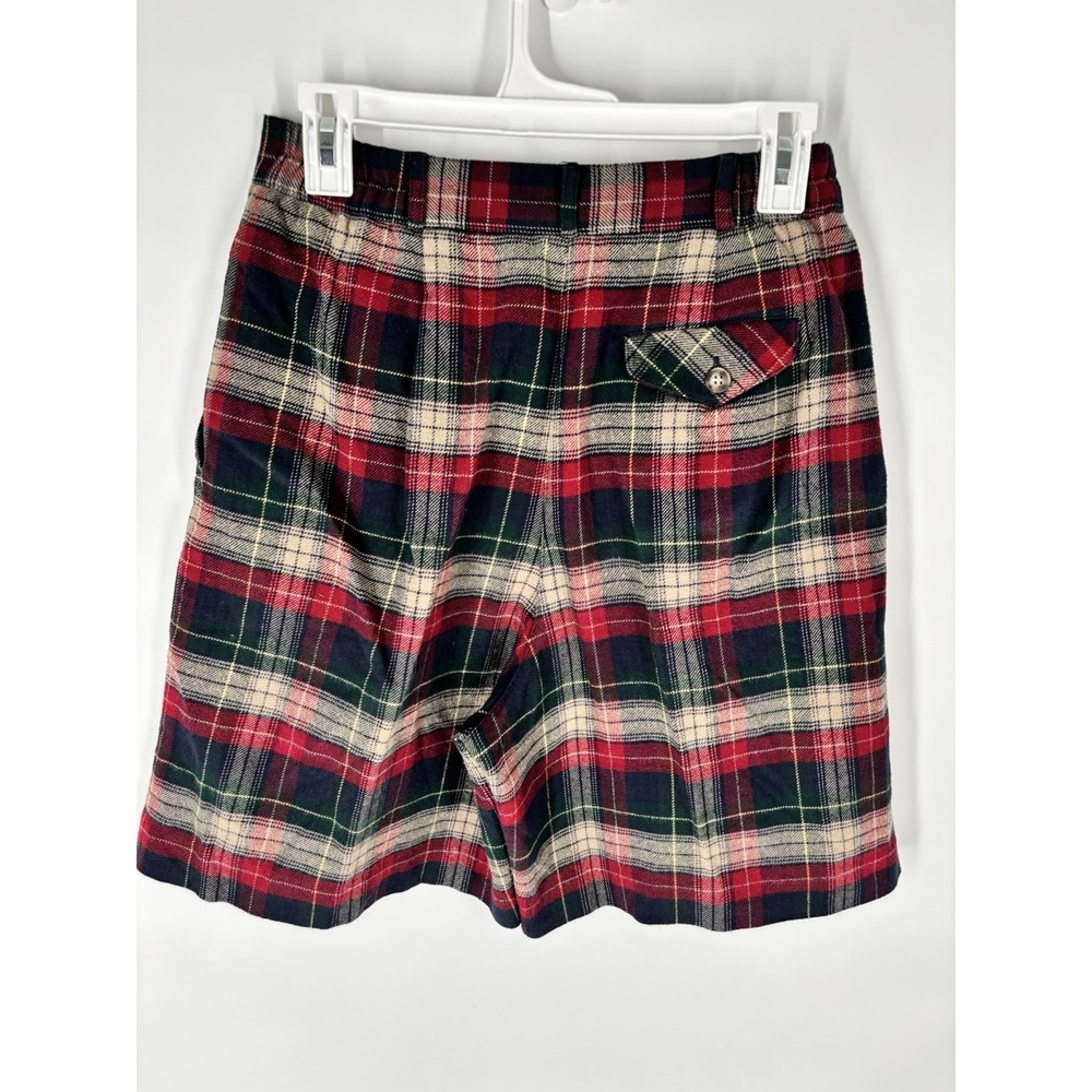 Vintage Talbots Plaid Pleated Bermuda Shorts 10 Twee Preppy High Waist Academia - Picture 8 of 10